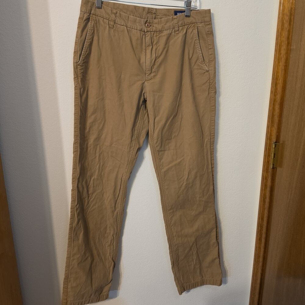 Bonobos Pants Mens 34X34 Tan Khakis Chino Stretch Flat Front Straight Full Lined